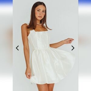 Selfie Leslie Suri Corset Bust Ivory White Mini Dress Small Bridal Wedding